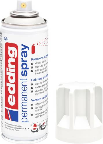 Edding 4-5200922 5200 Permanent Spray - verkehrsweiß matt - 200ml - Acryllack zum Lackieren und Dekorieren von Glas, Metall, Holz