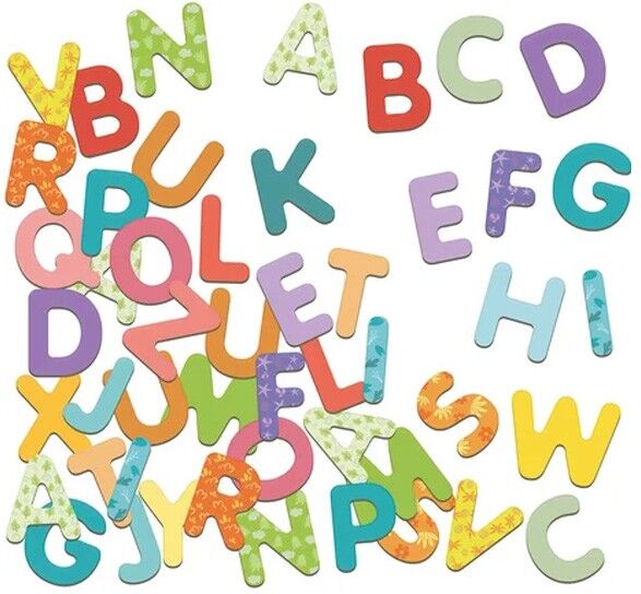 Magnets bois 50 Lettres Majuscules - Jeujura