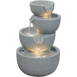 Tchibo - 4-stufiger LED-Gartenbrunnen »Rama« - 51x46,5x72,5cm - grau -