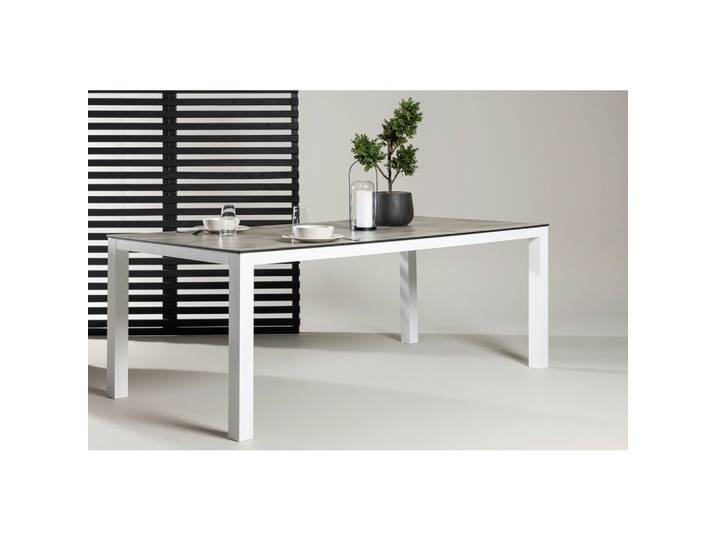 Gartentisch Llama ca. 205x100x75 cm Grau/Weiß