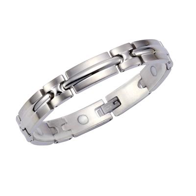 Armband ZEEME "Edelstahl glanz matt 19cm lang", grau, Armbänder, Damen, 19cm, Edelstahl, glänzend, matt, Armband