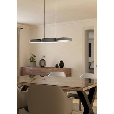 EGLO Hängeleuchte "BARBANO-Z", schwarz (grau), 3, H: 110cm, 1 Stk., Leuchten, App und Sprachsteuerung Alexa, ‎82 x 30 x 110 cm, exkl. Fernbedienung, Hängeleuchte