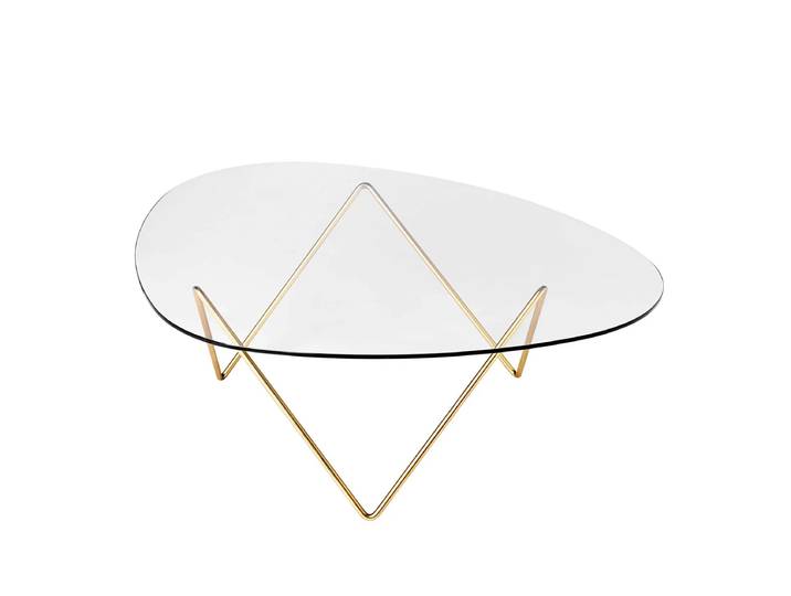 GUBI - Pedrera Couchtisch, Messing / klar