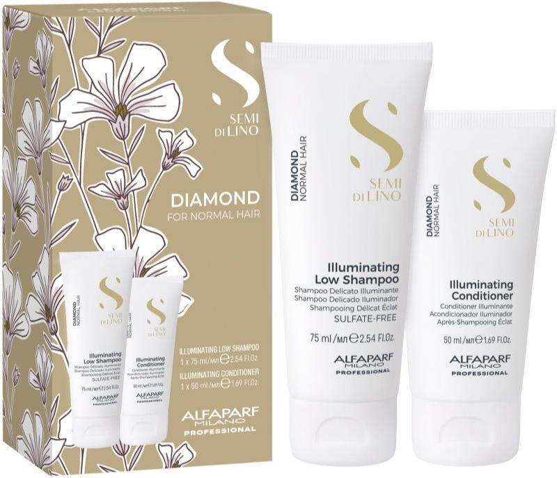 Alfaparf Milano Semi di Lino Diamond Minisize Kit Kosmetik-Reiseset für strahlenden Glanz