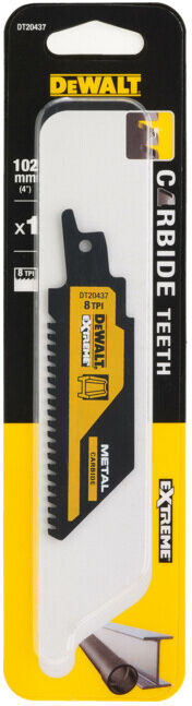 Lame de scie sabre DEWALT Carbide métal 102mm (DT20437-QZ)