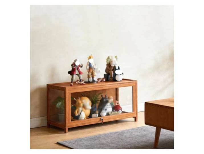 WLH Alexanders Vitrine mit Acryltüren, Spielzeug-Organizer Bambus-Vitrine, Aufbewahrungsregal, Schrank for Sammlerstücke, Schlafzimmer, Wohnzimmer