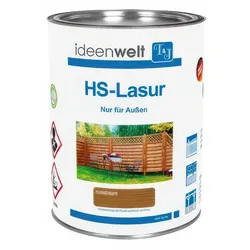 Zaunlasur - Eiche hell - 2,5 Liter - Holzfarbe aus wasserabweisendem Material - Zaunfarbe für Holzlasur im Außenbereich & Garten