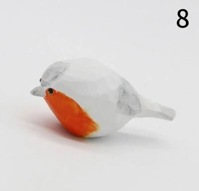Uplift Picks Hand Carved Wooden Bird Figurine Mini Rustic Home Decor 08