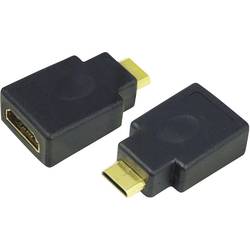 LogiLink AH0009 HDMI Adapter [1x HDMI-Stecker C Mini - 1x HDMI-Buchse] Schwarz vergoldete Steckkontakte 0 mm