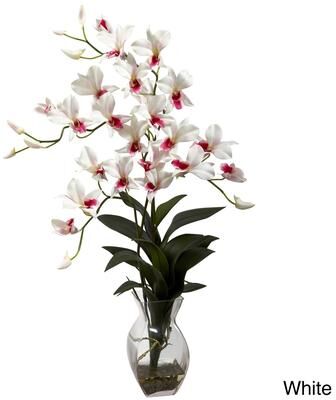 Nearly Natural Dendrobium Orchid Vase Arrangement Decorative Plant