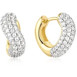 ANIA HAIE - OHRRINGE - Chunky Pavé Wave Huggie Hoop - gold