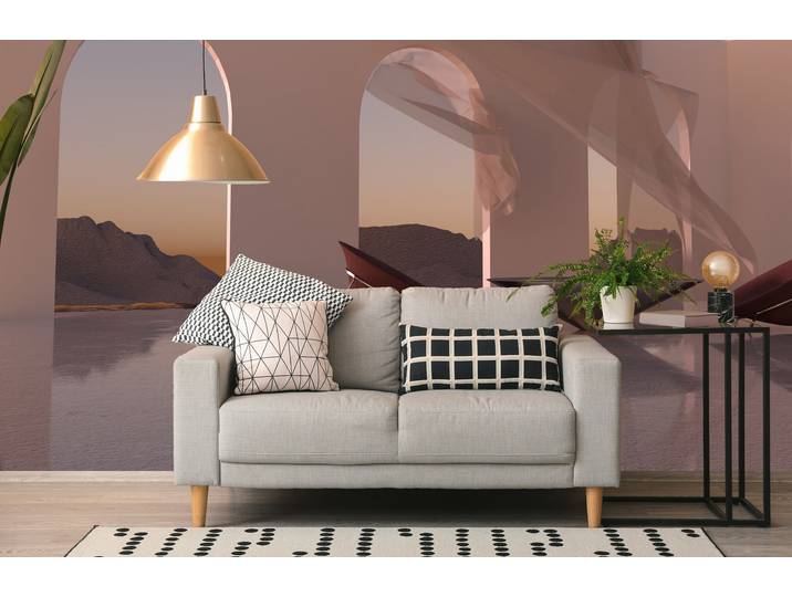 Fototapete QUEENCE Dubai , braun, B:360m H:250m, Vinyl, Tapeten, Fototapete, Wandpaneele, selbstklebend, Tapete, Sticker, Wanddeko, XXL-Fotomotiv