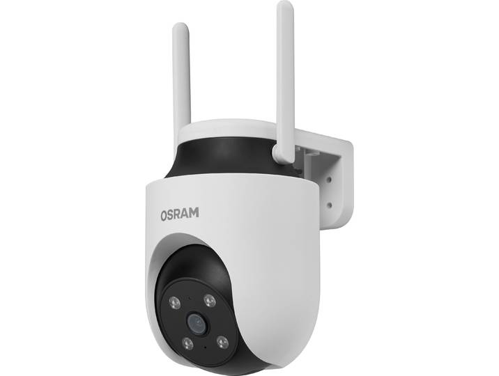OSRAM SMART+ Caméra WiFi d'extérieur 360° 4MP 2K IP65\, inclinaison panoramique\, vision nocturne 10m\, compatible Alexa\, extérieur\, blanc