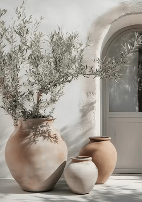 Inspire Curations Retro Olive Tree & Lemon Canvas Poster Vintage Botanical Kitchen & Home Wall Art 2507291244 40x50cm