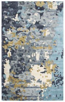 NAVATEXTURA Lapis Neutral Blue and Brown Hand-tufted Wool Blend Rug