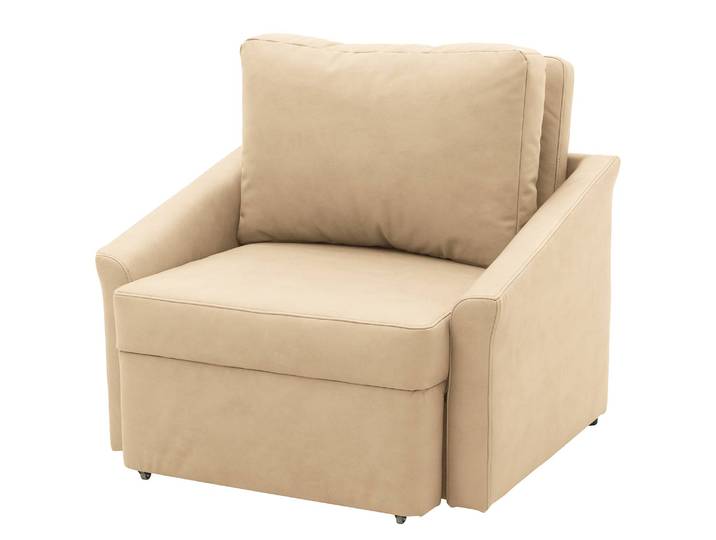 Boxspring-Schlafsessel Befasy Beige Kunstleder Jami 108 x 86 x 96cm