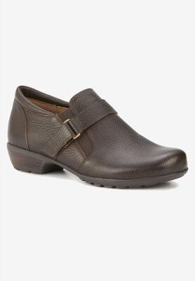 Extra Wide Width Women's Eliot Flat by Ros Hommerson in Brown Leather (Size 9 WW)