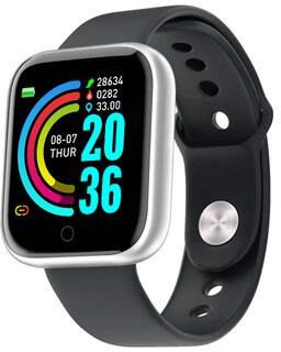Shopalltechgadgets Fitness Smartwatch With Heart Rate Monitor And Waterproof Design For Android And IPhone silver Black