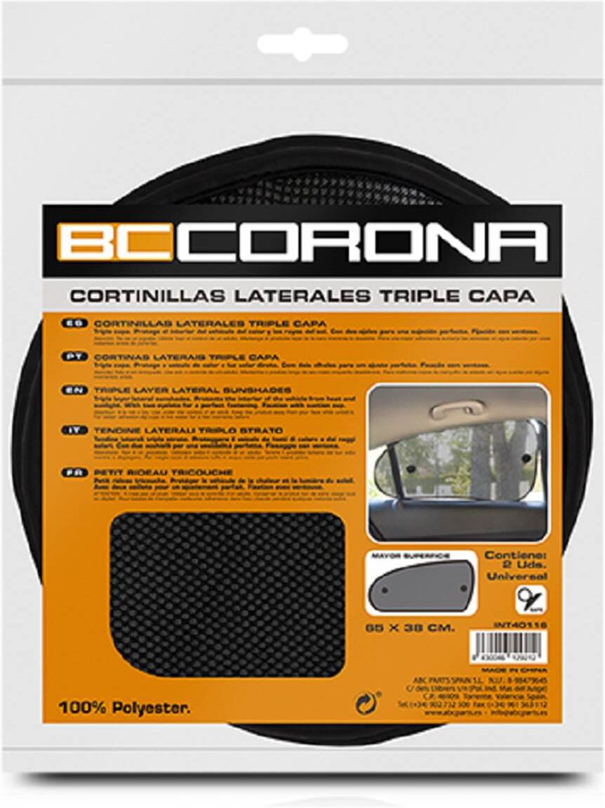 2 cortinas laterais de 3 camadas 65x38 BC Corona