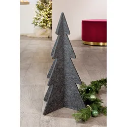 Deko Aufsteller Standrelief ""Albero"" Tannenbaum Filz dunkelgrau 60cm