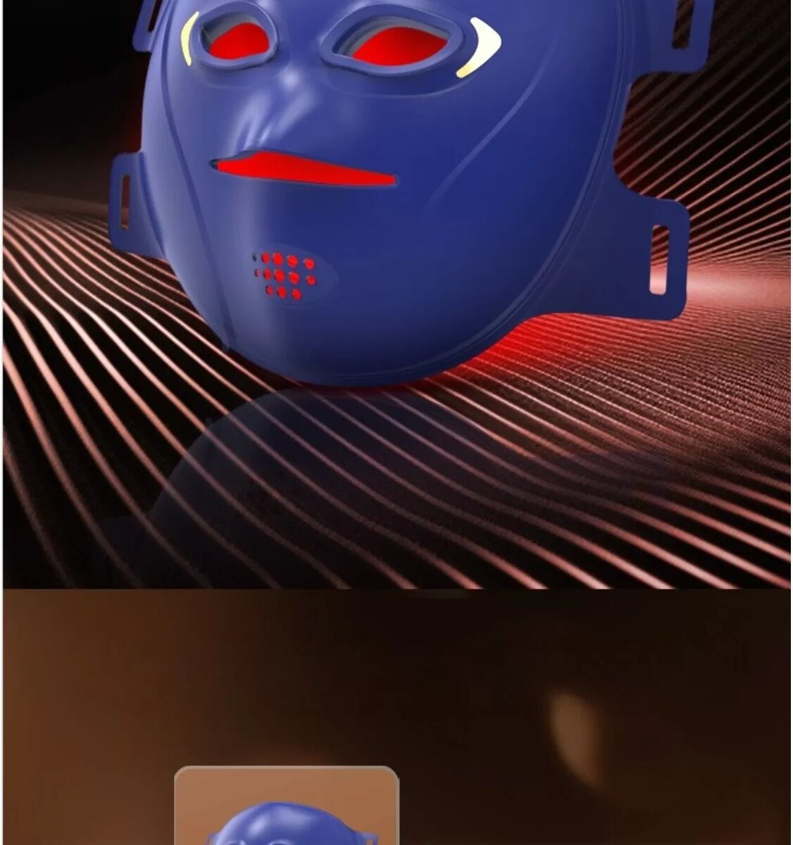 INF 4-Farben LED-Phototherapie Silikon-Gesichtsmaske für Hautverjüngung und Aufhellung zu Hause Blau