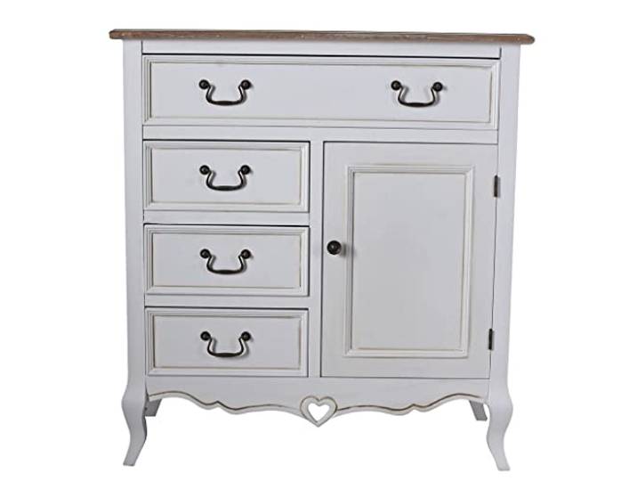 Nostalgie Schrank Vintage Brotschrank Schubladenschrank Landhausstil 87x80 cm Weiss hmb160 Palazzo Exclusiv