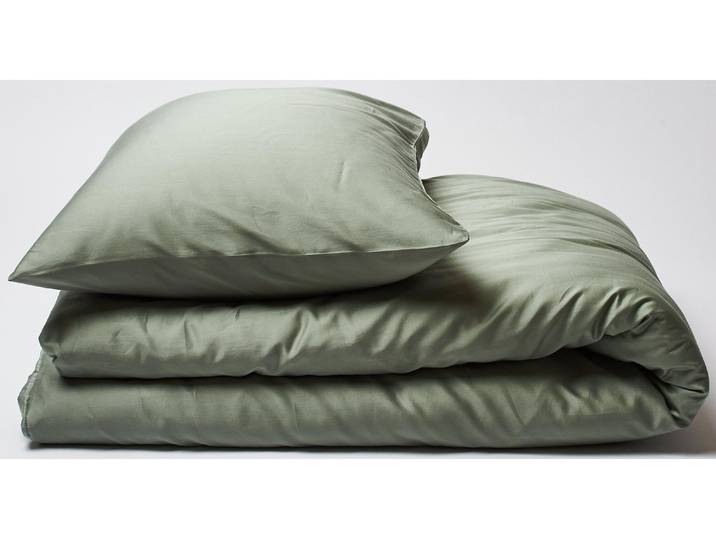 Bettwäsche JOURNEY LIVING Braga , grün, B/L: 160cm x 210cm, Satin (Bio-Baumwolle), B/L:, Satin (Bio-Baumwolle), Obermaterial: 100% Baumwolle, Bettwäsche, Bettwäsche, Nachhaltige Bettwäsche aus Bio-Baumwollsatin