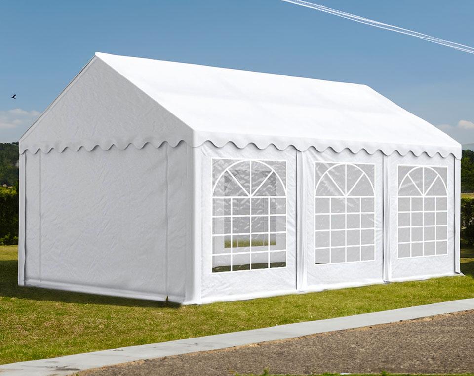 Partyzelt 3x6m - PVC PREMIUM Feuerfest - Weiß
