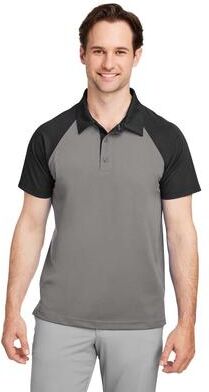 Team 365 TT21C Men's Command Snag-Protection Colorblock Polo Shirt in black size Large   Polyester