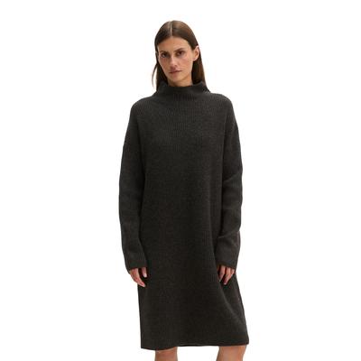 Strickkleid MARC O'POLO, Damen, Gr. S, N-Gr, Langarm, Strick, grau (coal grau melange), Strick, Obermaterial: 80% Wolle, 20% Polyamid, loose fit ca. Mitte Oberschenkel, Kleider Strickkleid, loose aus weichem Schurwolle-Mix