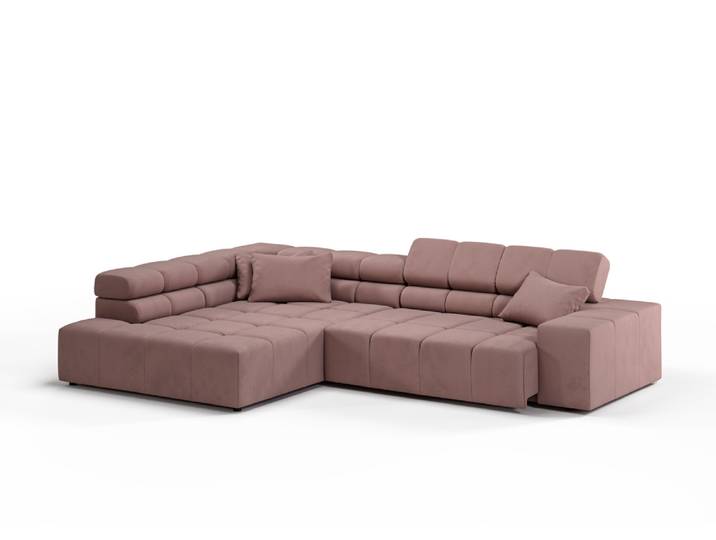 Candy Oregon Feincord Ecksofa motorische Sitztiefenverstellung