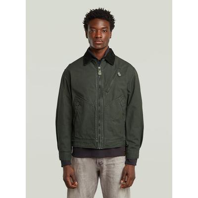 Outdoorjacke G-STAR "Duty Canvas Trucker Jacke", Herren, Gr. XL, grün (asfalt), Obermaterial: 100% Baumwolle, Jacken Outdoorjacke