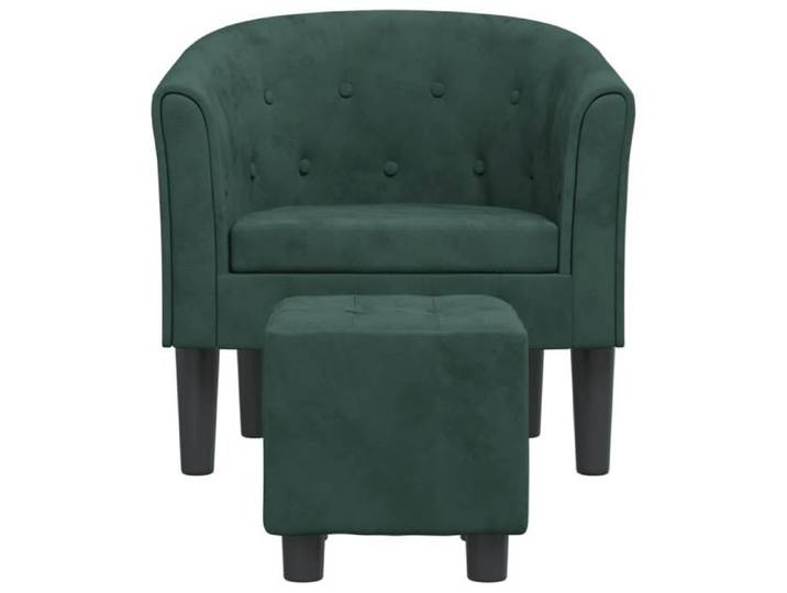 Fauteuil cabriolet - SALALIS - SP5663 - Velours vert foncé - Design contemporain - Repose-pied inclus