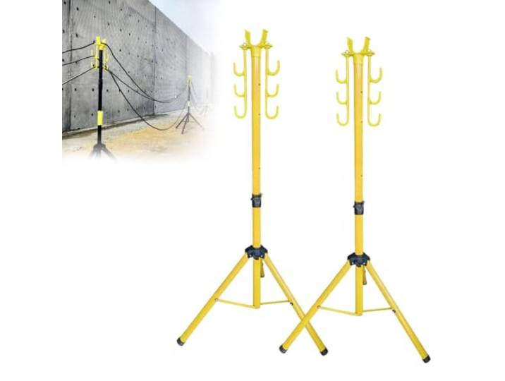 2 Stück tragbarer, isolierter Kabelständer, teleskopierbare Kabelstütze Robuster Ständer für Verlängerungskabel mit mehreren Haken(1.5m)