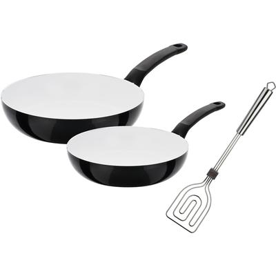 Pfannen-Set GSW "CERAMICA Blanca", schwarz, Ø:28cm, Pfannen, Induktion