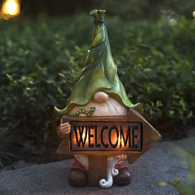 HomeDecorAndMore LLC Adorable Garden Gnome Solar Lights Begnym
