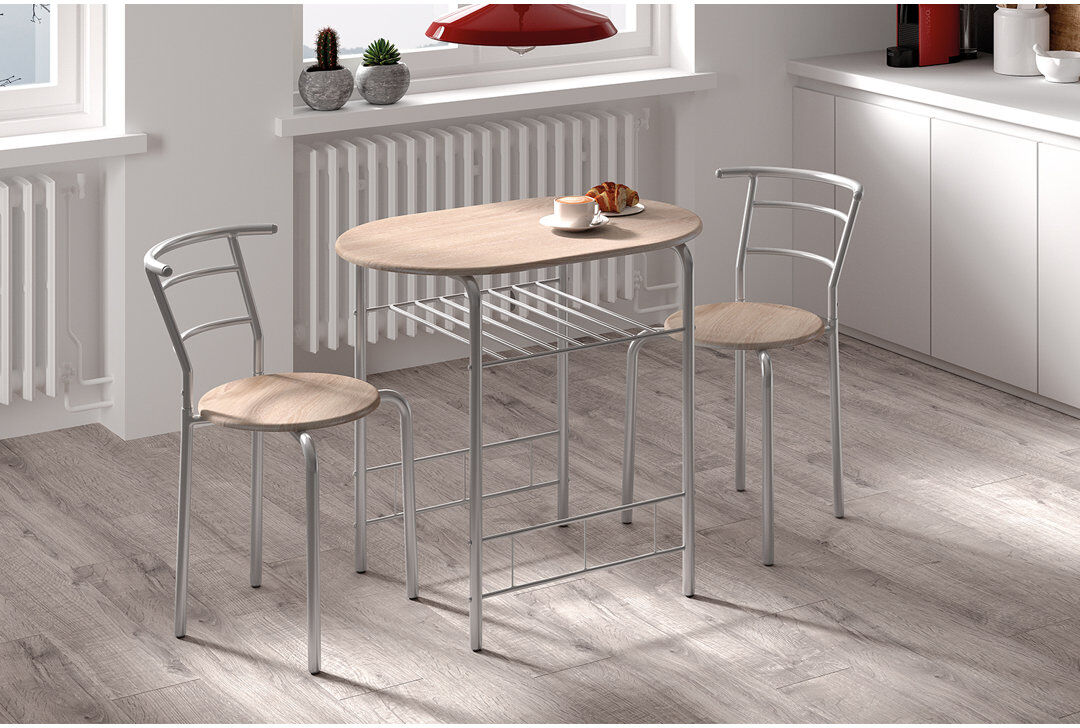 Borough Wharf Tabarez 2 - Person Dining Set Silver