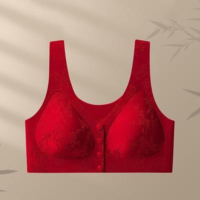 Damen BH mit Frontverschluss Unterwäsche Komfort Volle Freiheit Bürgellos Einfarbig Sport Sportkleidung Dunkelviolett Schwarz Fitnessstudio Pilates Zumba