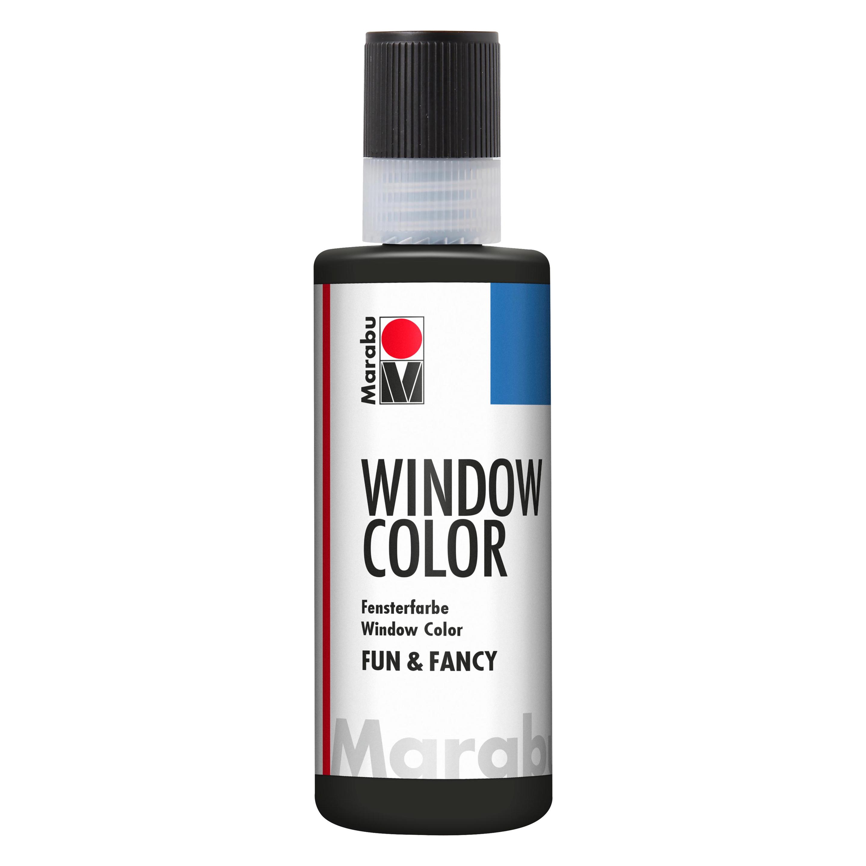 Marabu Fensterfarbe fun & fancy 073 80 ml, Schwarz (80 ml) (04060004073)