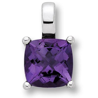 Kettenanhänger ONE ELEMENT "Amethyst Anhänger aus 333 Weißgold", silber, Schmuckanhänger, Damen, Gold Weißgold 333, Gold, Weißgold 333, Kettenanhänger, Dezente Symbolik – stilvoller Begleiter für jeden Anlass