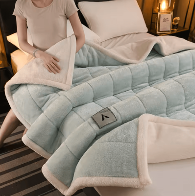 Inspire Curations Three Layer Thickened Milk Velvet Winter Blanket blue 120x200cm