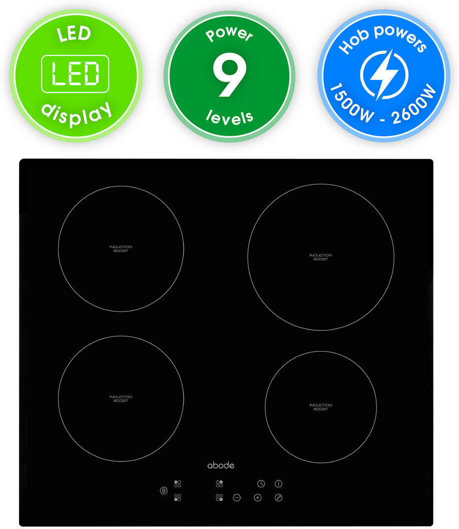 Abode A60ih301b 60cm Integrated Induction Hob In Black Black 6cm H X 59cm W X 52cm D