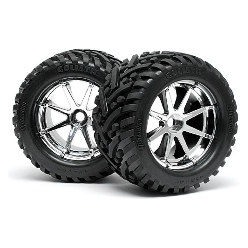 HPI Goliath Reifen auf Blast Chrom 7 Inch Felgen (4727)