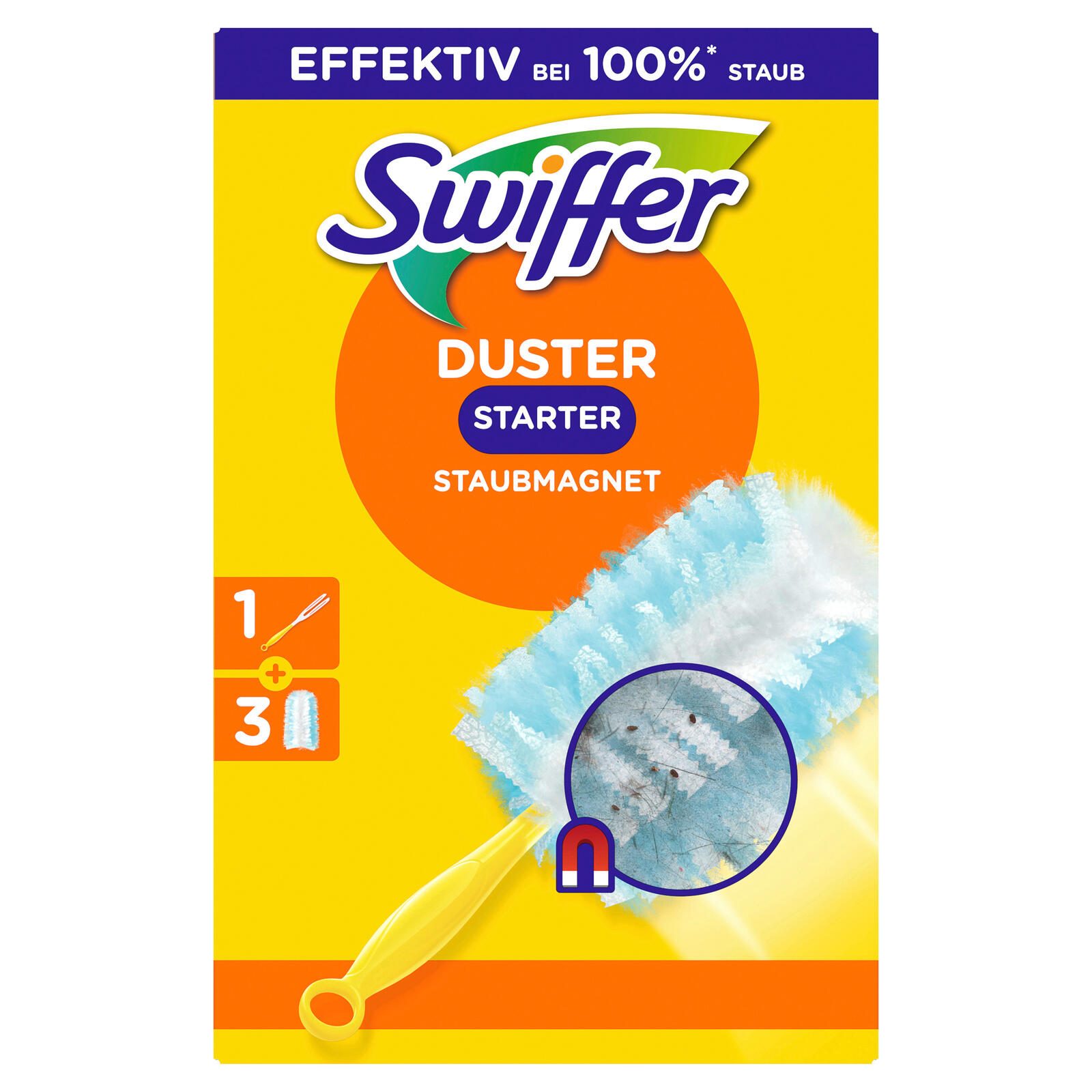 Swiffer DUSTER KIT - 1 Staubmagnet Handgriff und 3 Staubfangtücher 8700216676977