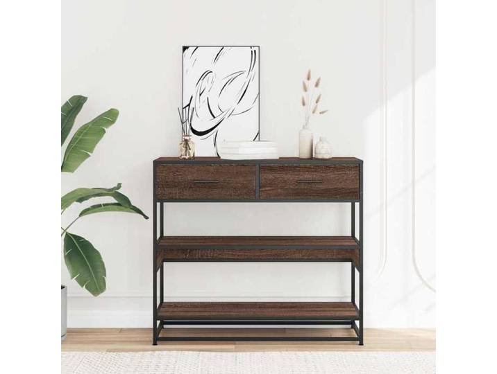Sarazyj®Console Meuble - Brun Table console Table d'appoint support 20 kg - Chêne marron - 90x35x80 cm - bois d'ingénierie - 2170