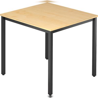bümö Multifunktionstisch Ahorn, Tisch 80 x 80 cm, Tischfuß vierkant in schwarz - einfacher Tisch klein, Besprechungstisch System D-Serie,