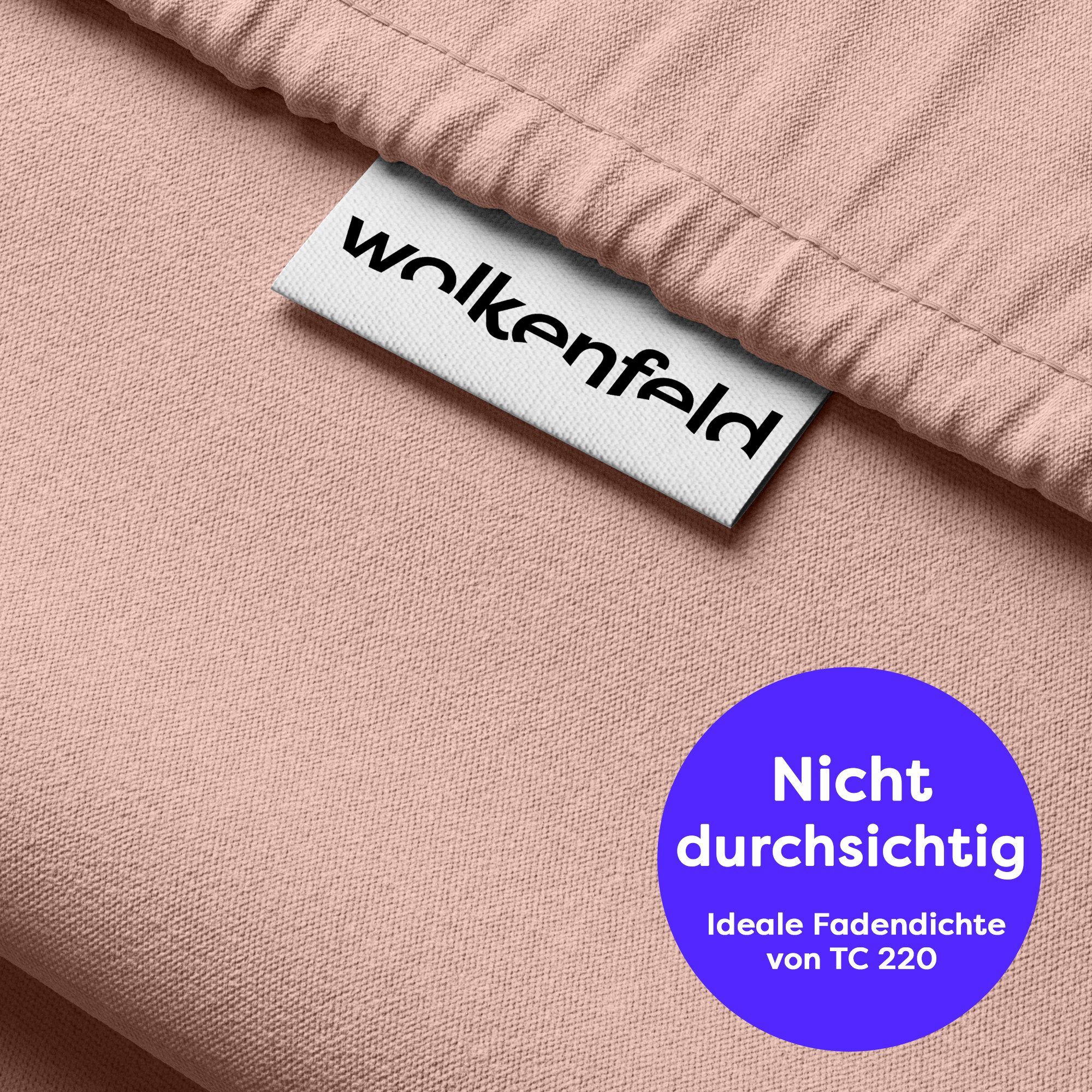 Bettwäsche WOLKENFELD "Mako-Satin Baumwollsatin Sommerbettwäsche", rosa, B/L: 135cm x 200cm, 1 Stk., 1 Stk., Mako-Satin, B/L: 80cm x 80cm, 2 Stk., Mako-Satin, Obermaterial: 100% Baumwolle, Bettwäsche, Bettwäsche, 135x200 cm, 155x220, 200x200 & Übergrössen