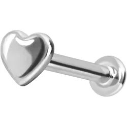 14 Karat Gold Labret mit Innengewinde HERZ
