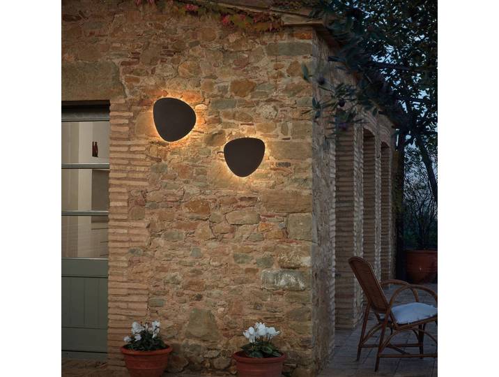 Bover LED Aussenwandleuchte Tria, dimmbar, braun / rost, Aluminium, Design, LED Wandleuchte außen