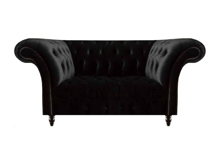 Xlmoebel Chesterfield-Sofa Schwarzes Designer-Sofa im Chesterfield-Stil mit Knopf-Tufting, Sofa, Hergestellt in Europa